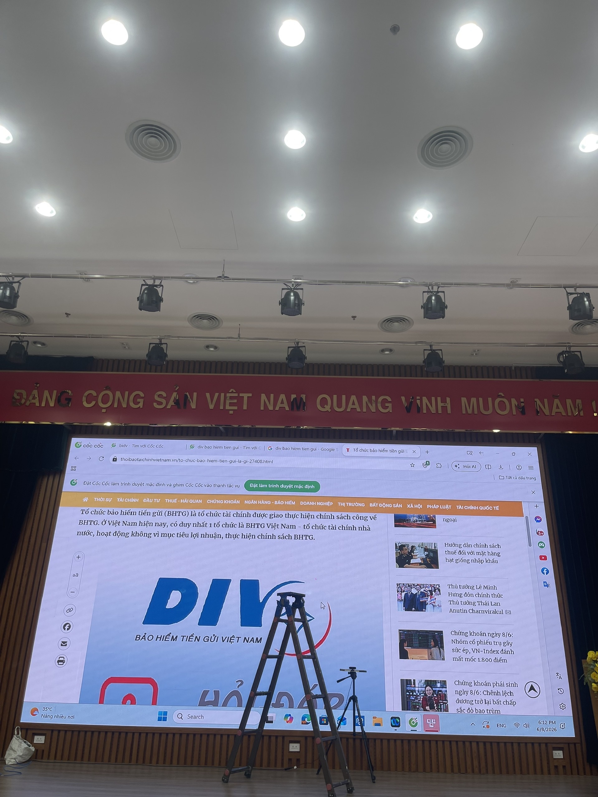  DỰ ÁN THI CÔNG LẮP ĐẶT MÀN HÌNH LED CQ TẠI BẢO HIỂM GỬI TIỀN VIỆT NAM – DIV 