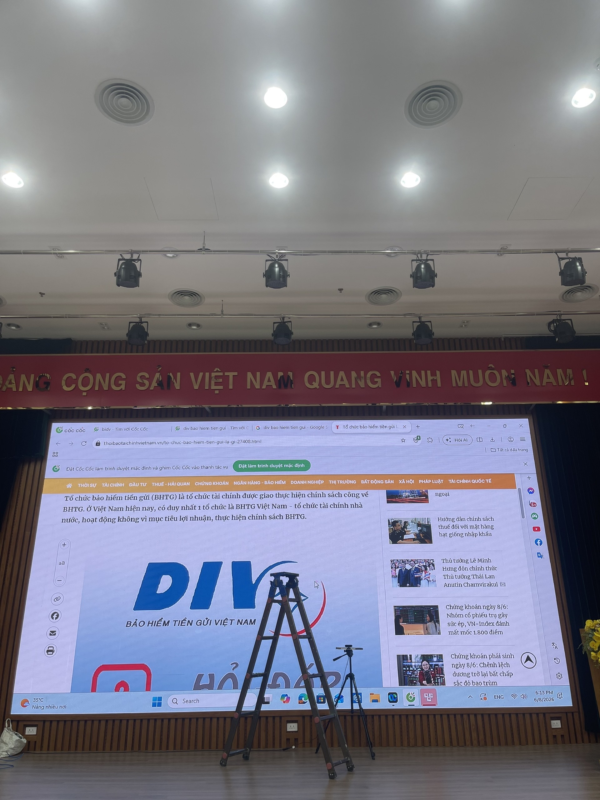  DỰ ÁN THI CÔNG LẮP ĐẶT MÀN HÌNH LED CQ TẠI BẢO HIỂM GỬI TIỀN VIỆT NAM – DIV 